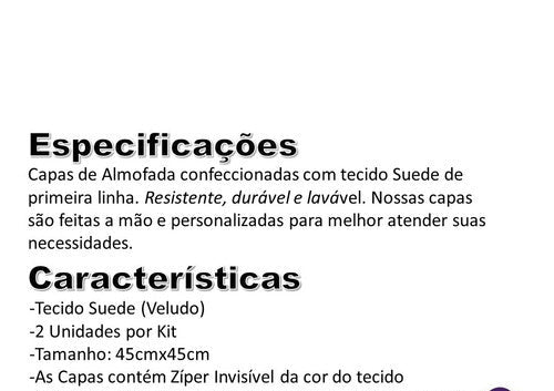 2 Capas de Almofadas em Camurça Liso – Personalize sua Decoração | Alma & Casa