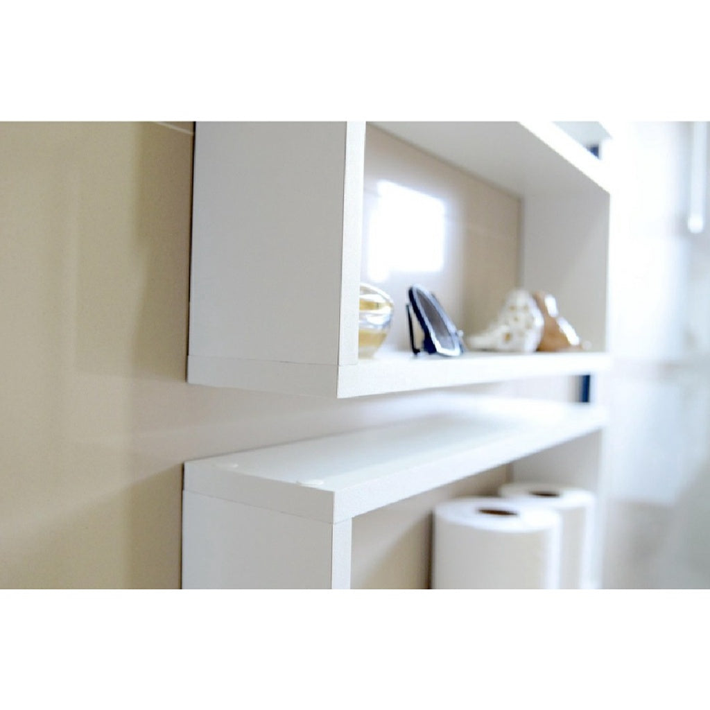 Nicho Organizador Retangular 50x20x10cm Kit 3 Peças Em Mdf Branco ou Preto Banheiro, Quarto, sala, cozinha com Suporte