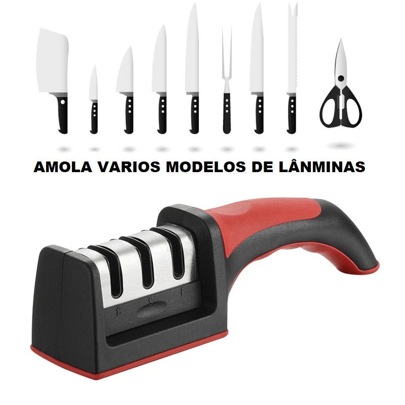Afiador de Faca Profissional com Cabo 3 em 1 | Alma & Casa