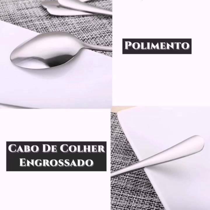 Colheres Inox 6 pcs com Design Sofisticado e Atemporal | Alma & Casa