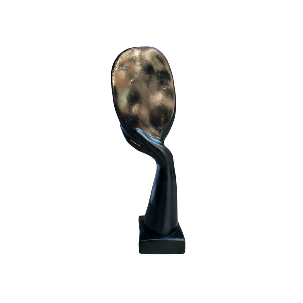 Estatueta Enfeite Decorativo Mão Na Face Escultura De Gesso