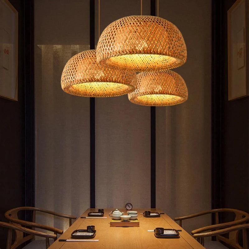 Luminária de Bambu – Iluminação Natural e Sofisticada para Seu Lar