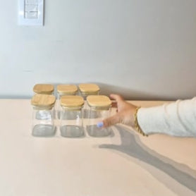 Potes de Vidro Bambu, 6 pcs - Organização com Estilo: | Alma & Casa