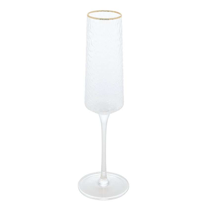 Taça Champanhe Cristal com Fio Dourado - 01 peça| Alma & Casa