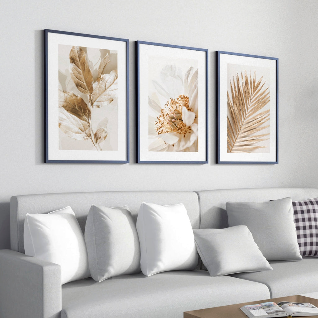 Trio de Quadros Decorativos Grandes para Sala | Alma & Casa