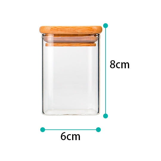 Potes de Vidro Bambu, 6 pcs - Organização com Estilo: | Alma & Casa
