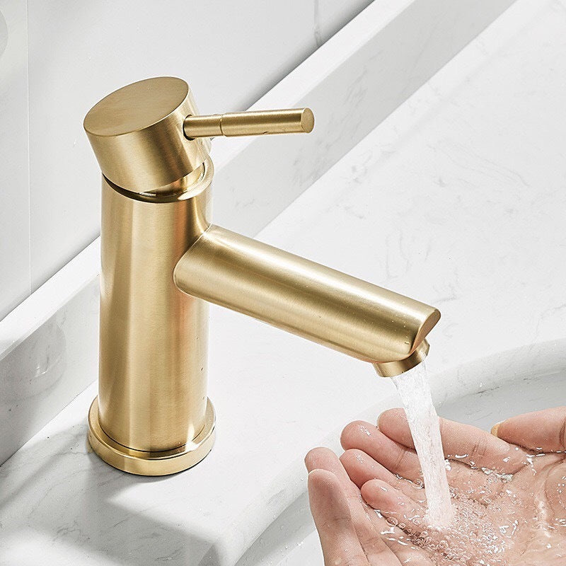 Torneira para lavatório SUS 304 de aço inoxidável simples e fria de 1/2 polegada