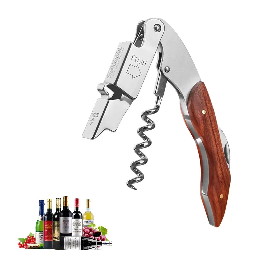 Abridor de Vinho Compacto com Fulcro Duplo: Estilo e Praticidade | Alma & Casa