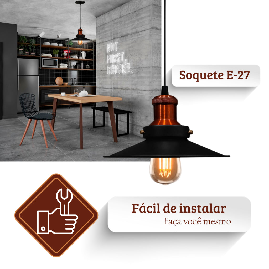 Pendente Retro Nórdic – Elegância com Personalidade | Alma & Casa