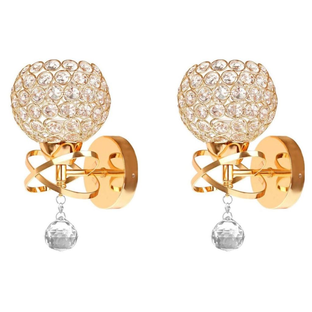 Arandela Dueto de Cristal, Dourado Moderna | Alma & Casa