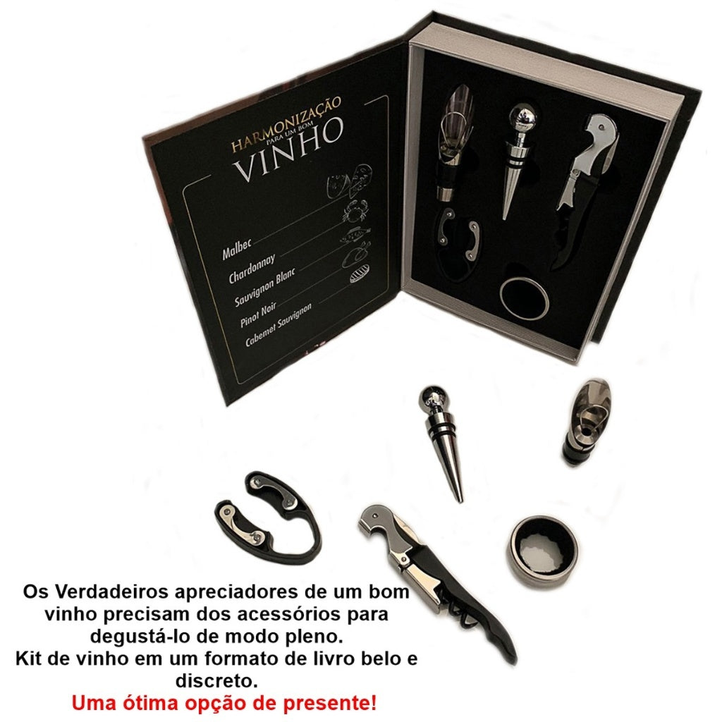 Kit Vinho em Livro Preto: Elegância Discreta e Funcional | Alma & Casa