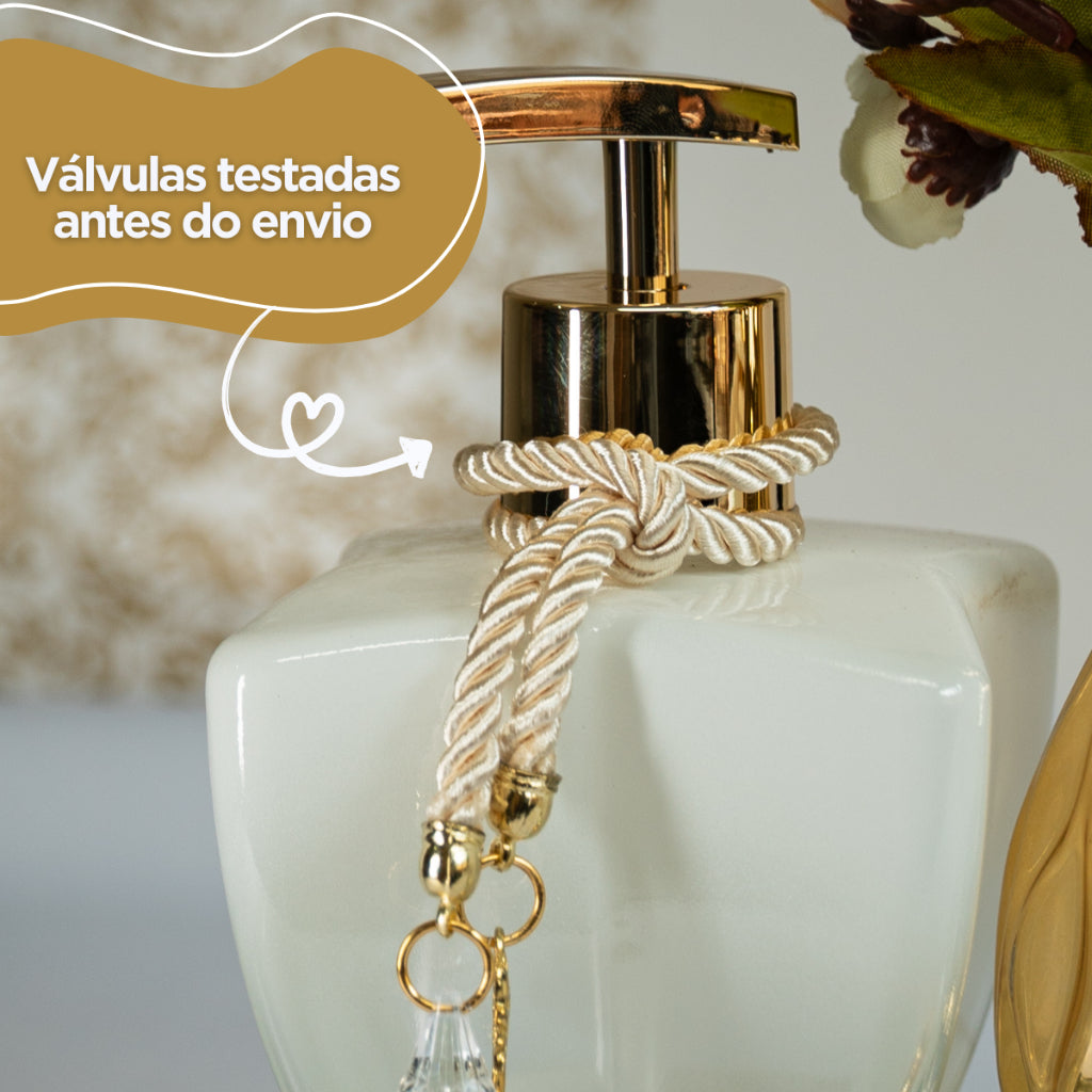 Conjunto Lavabo Luxo Bahamas com Bandeja Espelhada | Alma & Casa