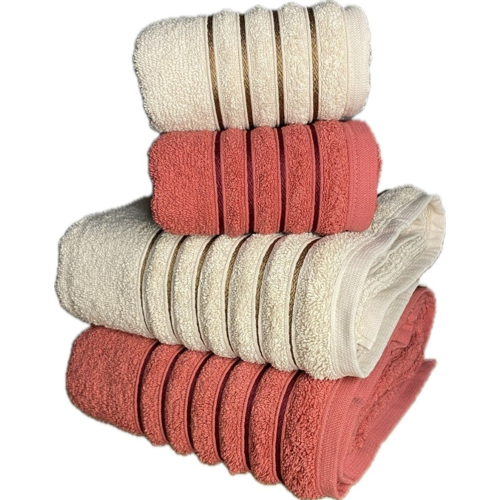 Kit 4 Toalhas (02 Banho e 02 Rosto) - Jogo de Toalhas 100% Algodão Grande 72cm x 130cm 460g