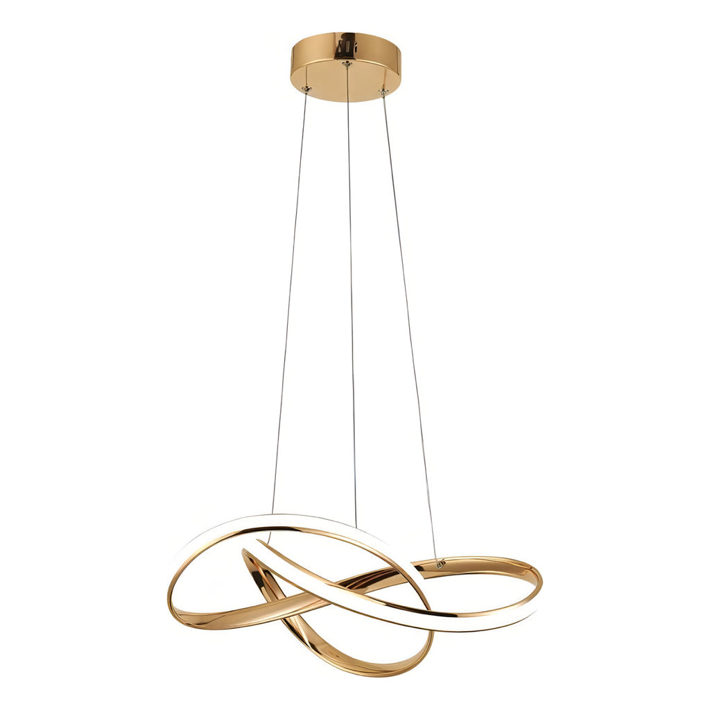 Lustre Pendente Dourado com Luz Escultural | Alma & Casa