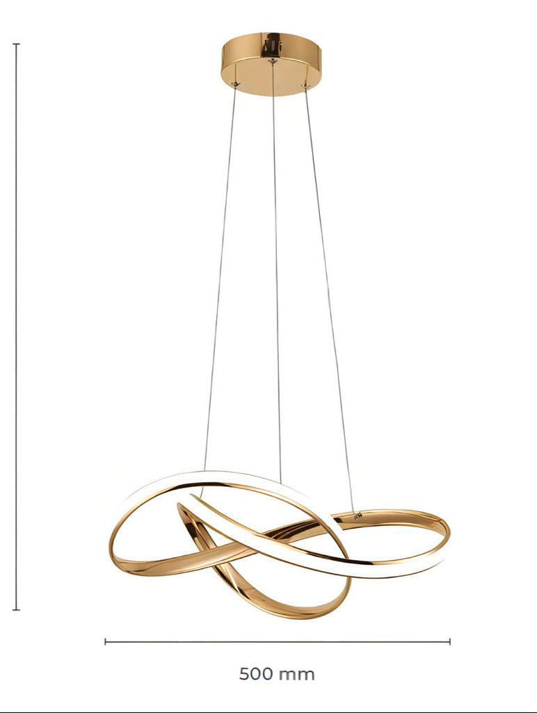 Lustre Pendente Dourado com Luz Escultural | Alma & Casa