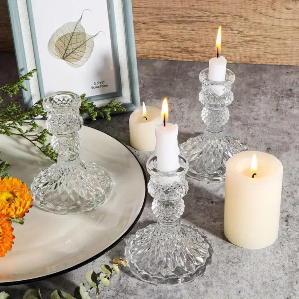 Castiçal de Vidro Decorativo Elegante | Alma & Casa