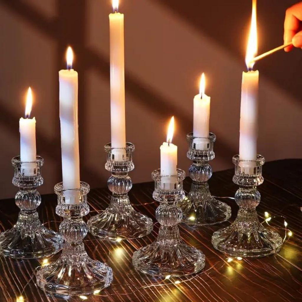 Castiçal de Vidro Decorativo Elegante | Alma & Casa