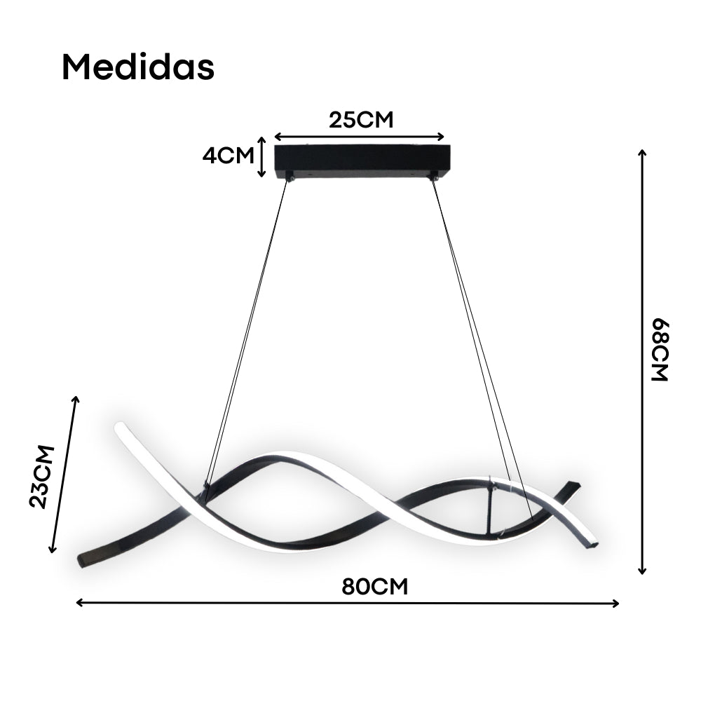 Lustre Pendente Espiral LED – Escultura de Luz | Alma & Casa