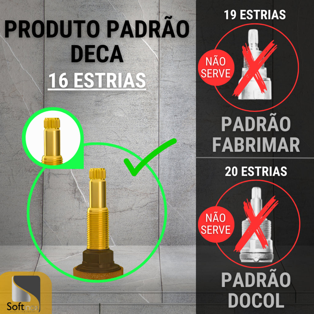 Kit 2 Acabamentos de Registro Dourado Quadrado 100% Metal Padrão Deca