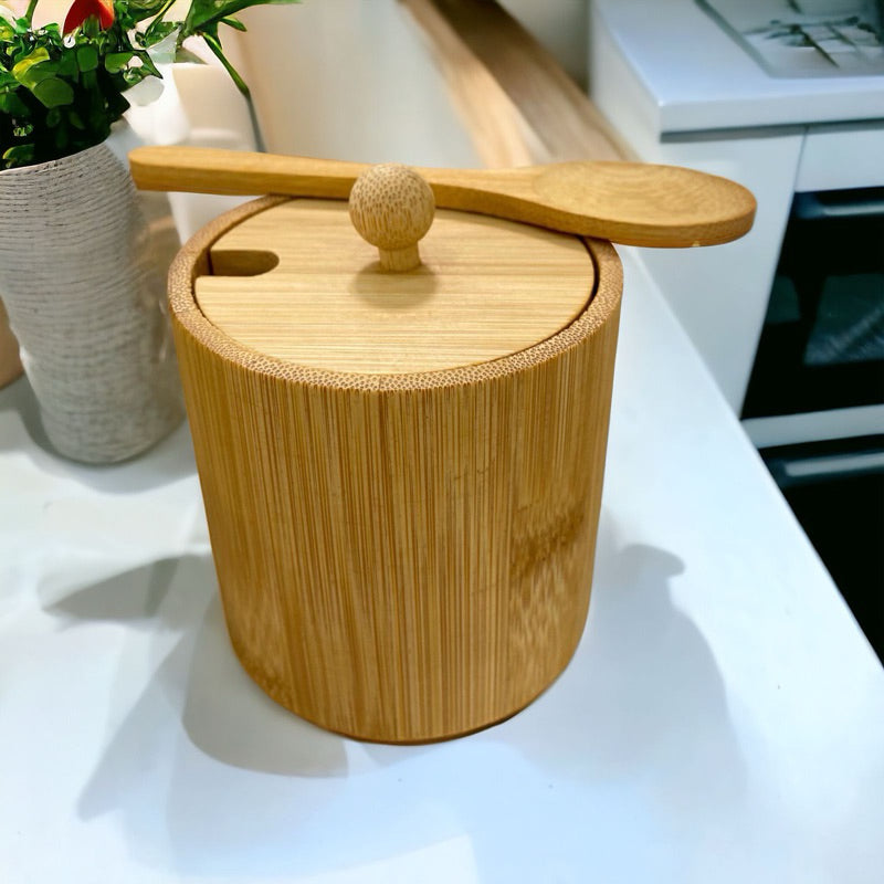 Açucareiro e Saleiro Bambu com Colher e Tampa | Alma & Casa