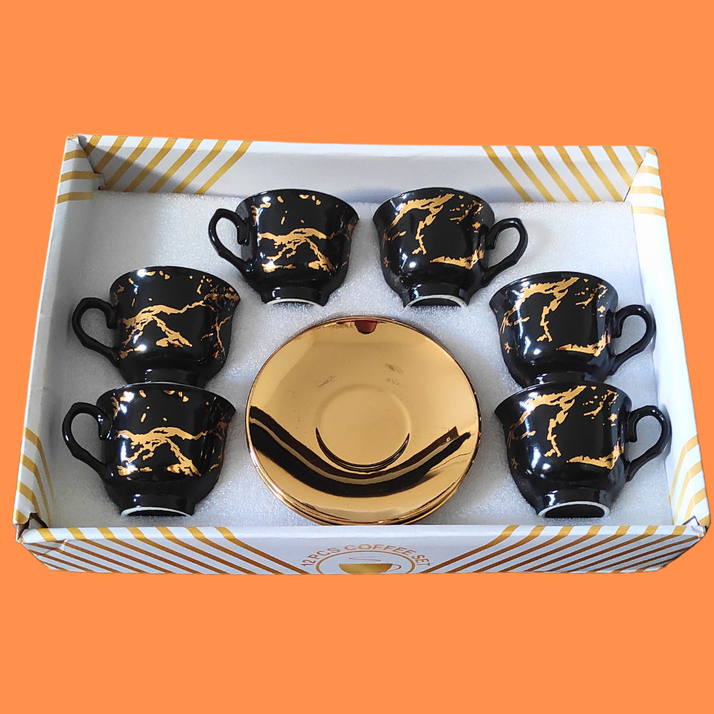 Conjunto com 6 Xícaras de Café com Pires Sofisticação em Cada Detalhe | Alma & Casa