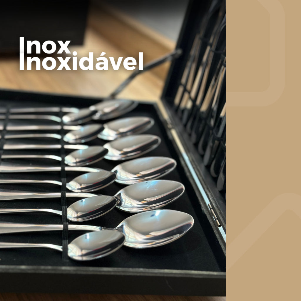 Talheres em Aço e Elegância com Maleta de Luxo 24 pcs | Alma & Casa
