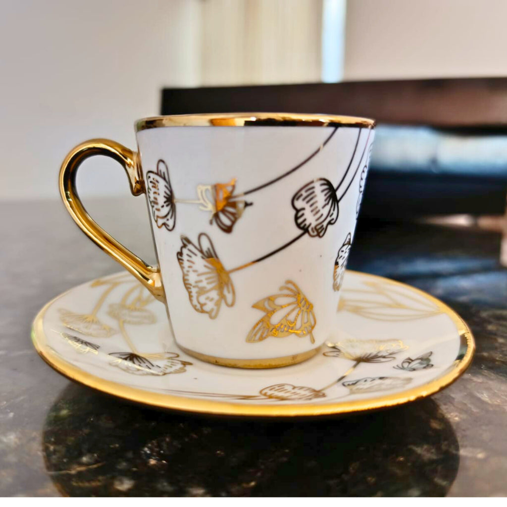 Conjunto Xícaras de Café Ouro 12 Peças | Alma & Casa