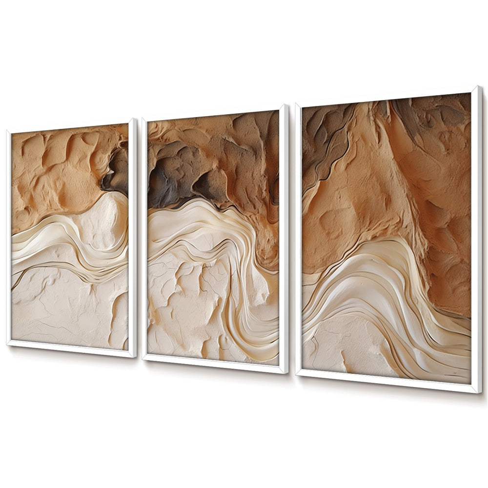Quadros Trípticos Orgânico em Tons Terrosos | Alma & Casa