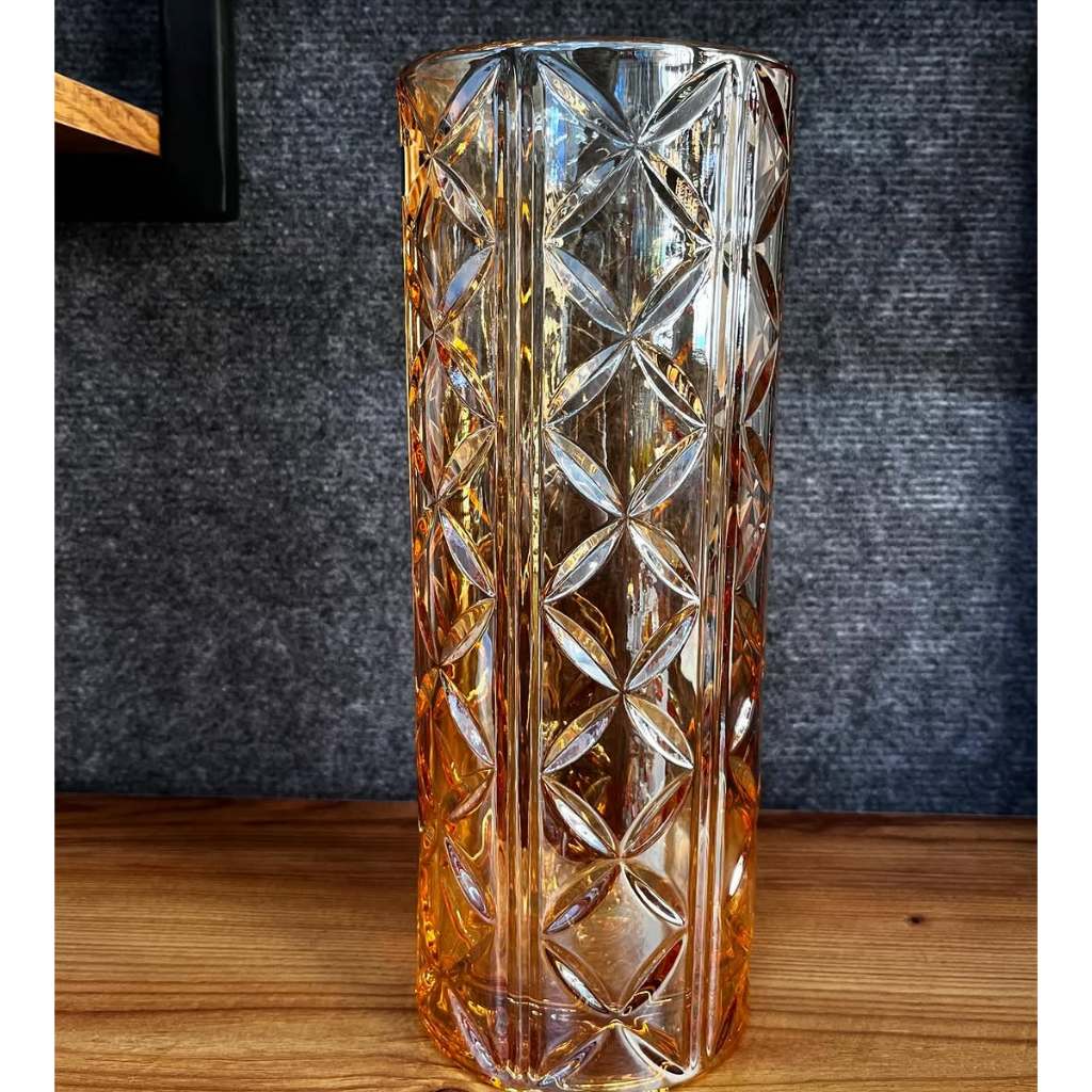 Vaso de Vidro Cristal Dourado Grande | Alma & Casa