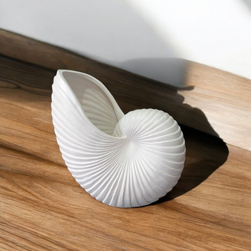 Vaso Cerâmica Concha do Mar – Decoração Costeira | Alma & Casa