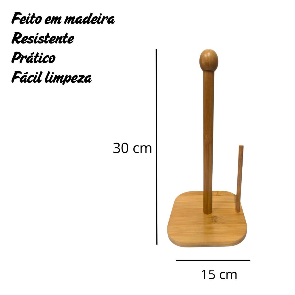 Porta Papel Toalha em Bambu com Design Natural | Alma & Casa