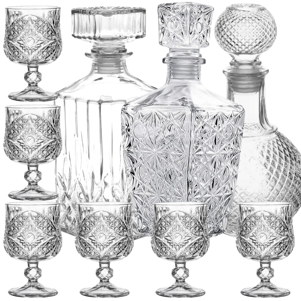 3 Licoreiras Vintage com Taças: Requinte Atemporal | Alma & Casa