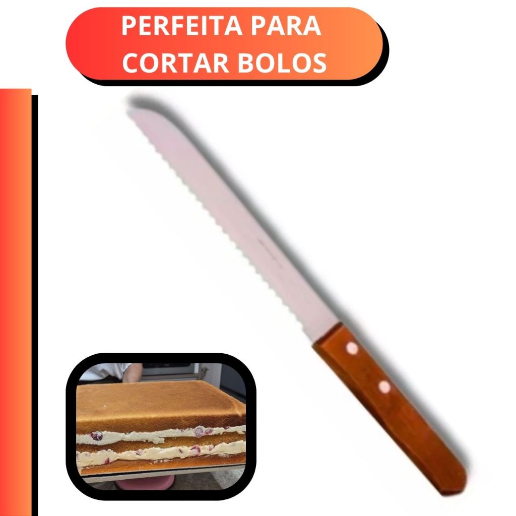 Faca de pão inox profissional com corte serrilhado preciso. Sofisticação, durabilidade e design elegante para sua cozinha | Alma & Casa.