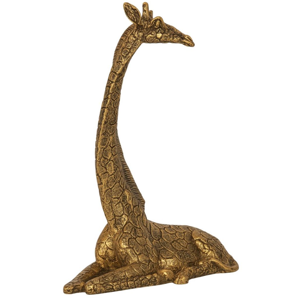 Escultura Girafa Dourada Decorativa Luxo | Alma & Casa
