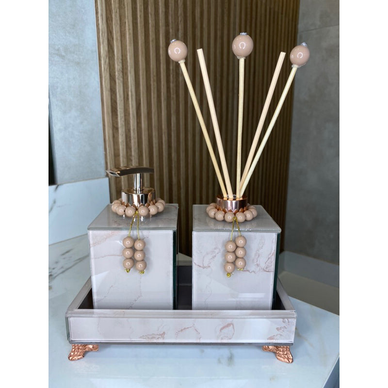 Conjunto Completo Lavabo Luxo com Efeito Mármore | Alma & Casa