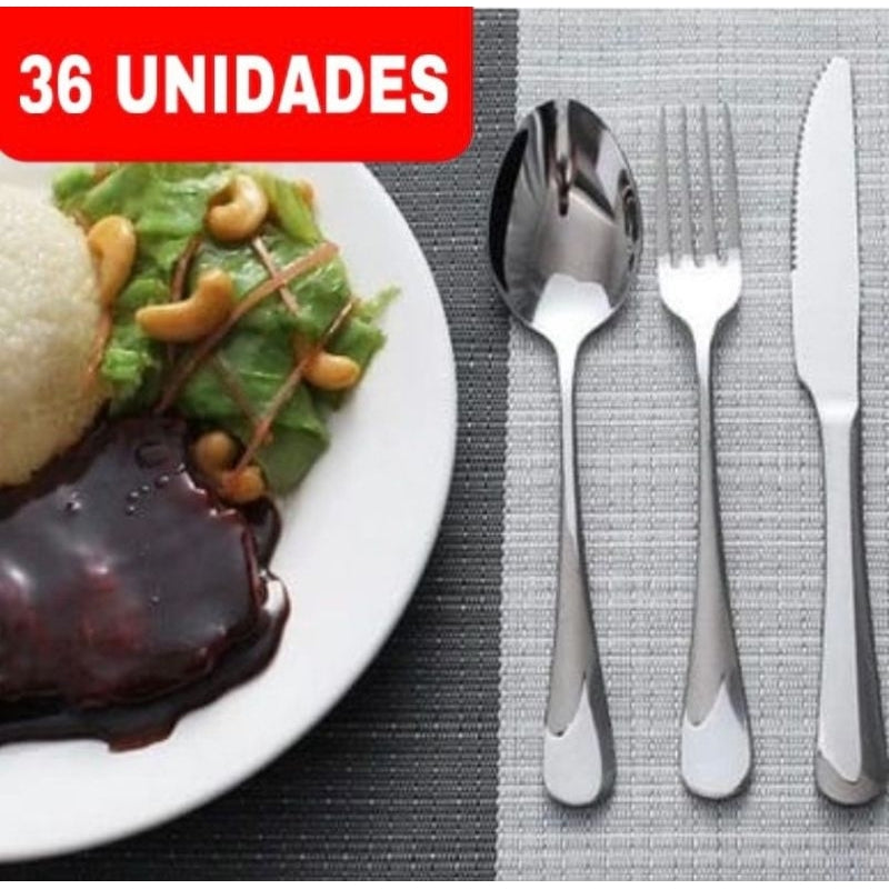 Talheres Inox 36 Peças: Essência do Requinte | Alma & Casa