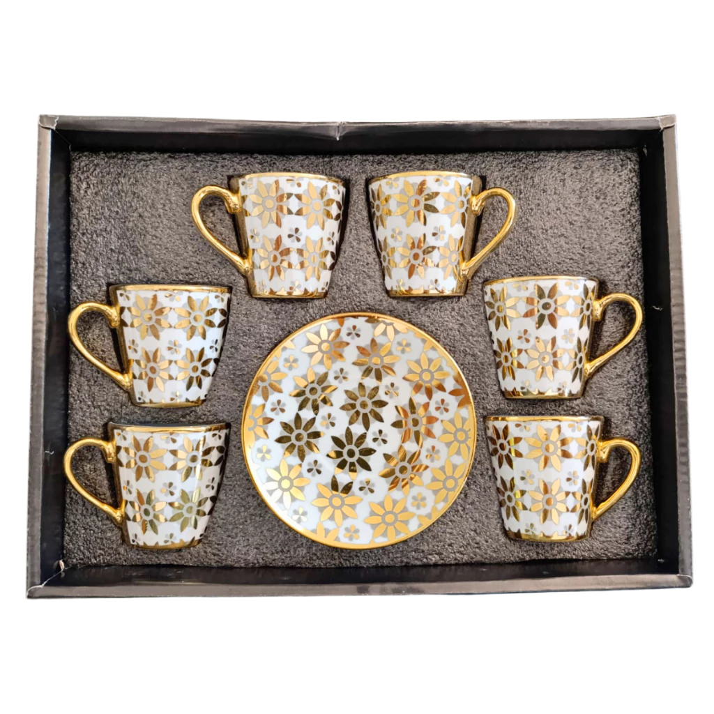 Conjunto Xícaras de Café Ouro 12 Peças | Alma & Casa
