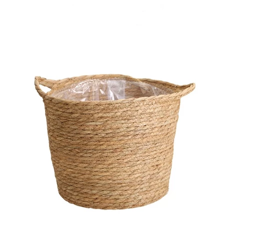 Cesto Cachepot de Palha Natural – Elegância e Natureza 01 pça | Alma & Casa