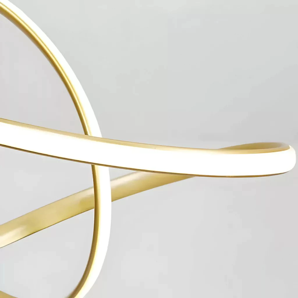 Lustre Pendente Dourado com Luz Escultural | Alma & Casa