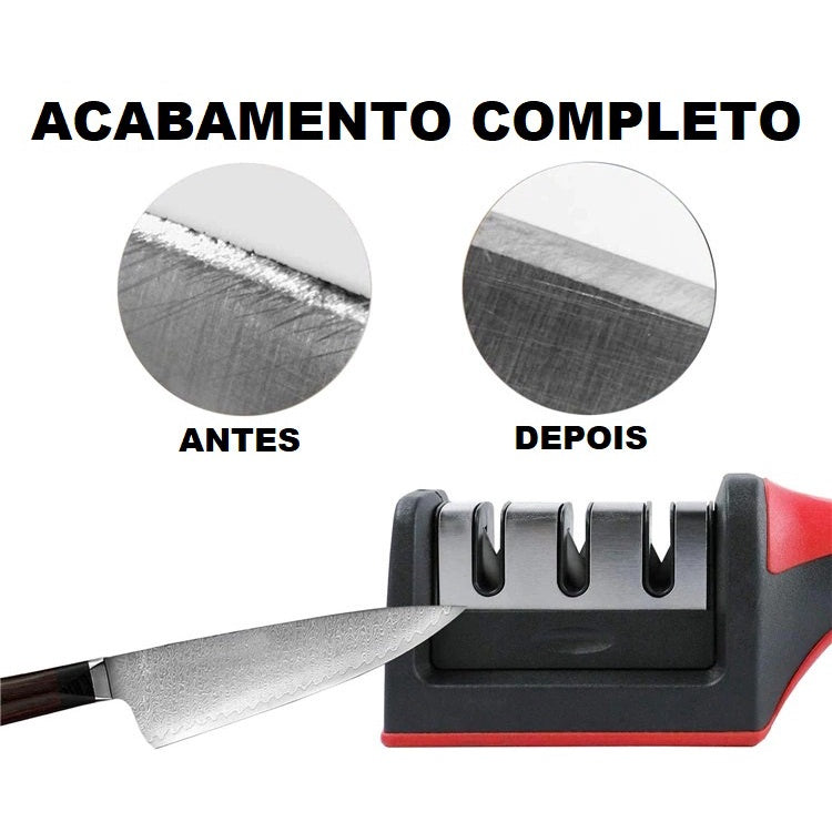 Afiador de Faca Profissional com Cabo 3 em 1 | Alma & Casa