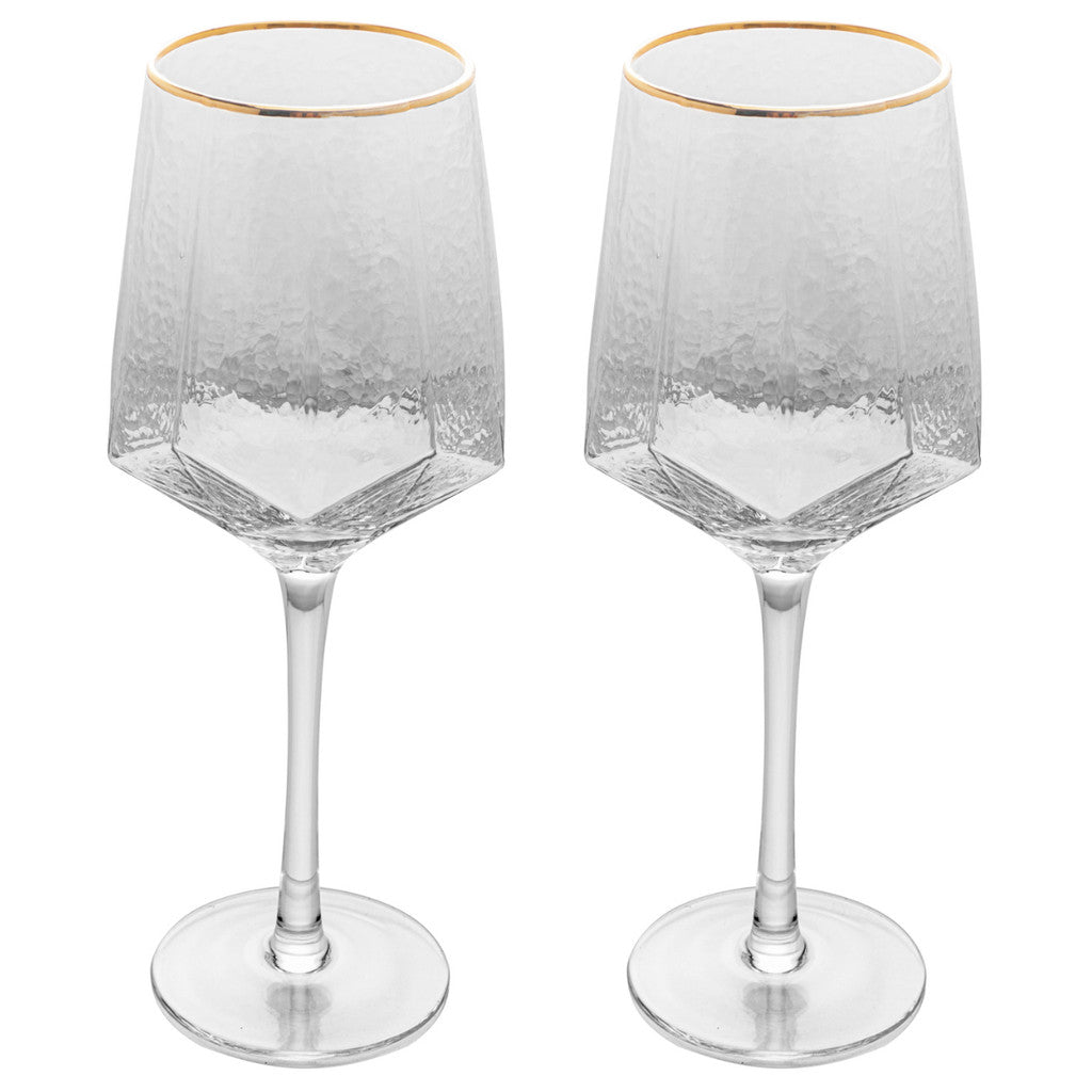 Taças de Cristal com Borda Dourada 600ml | Alma & Casa