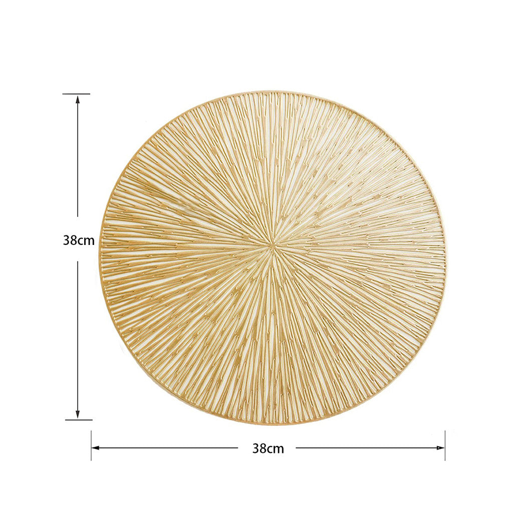 Sousplat Dourado Redondo PVC – Kit 6 Lugares | Alma & Casa