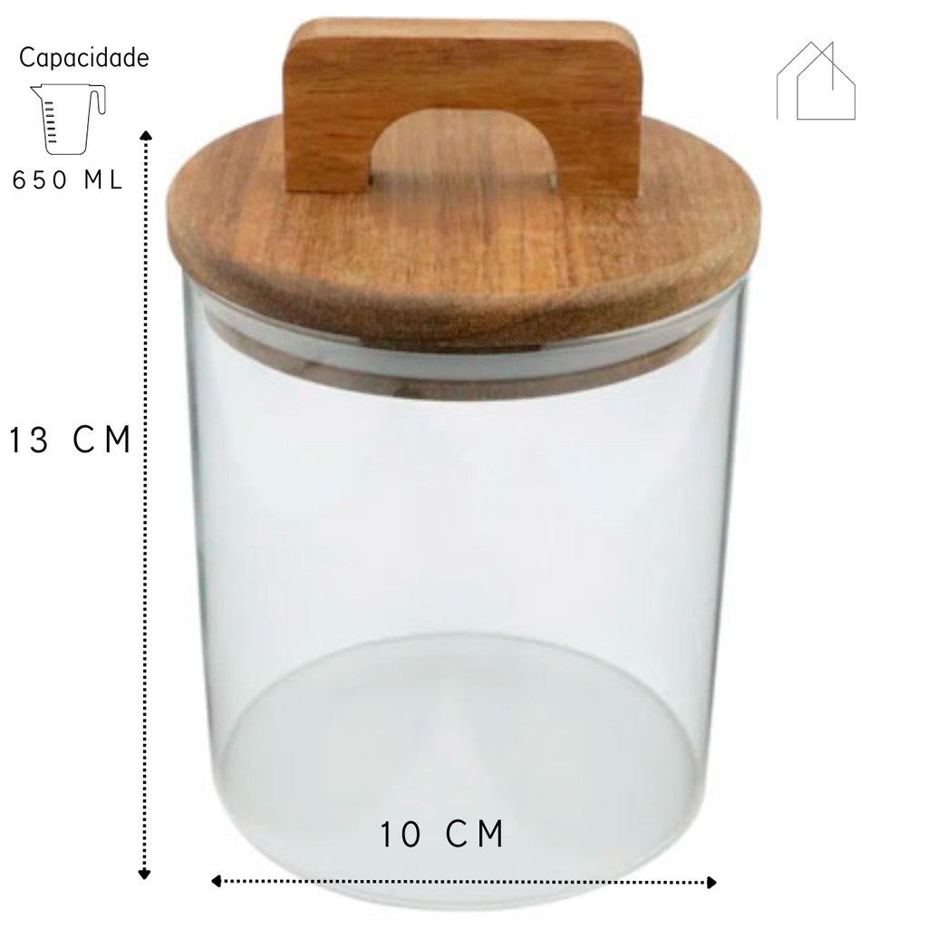 3 Potes em Vidro com Bambu Natural | Alma & Casa
