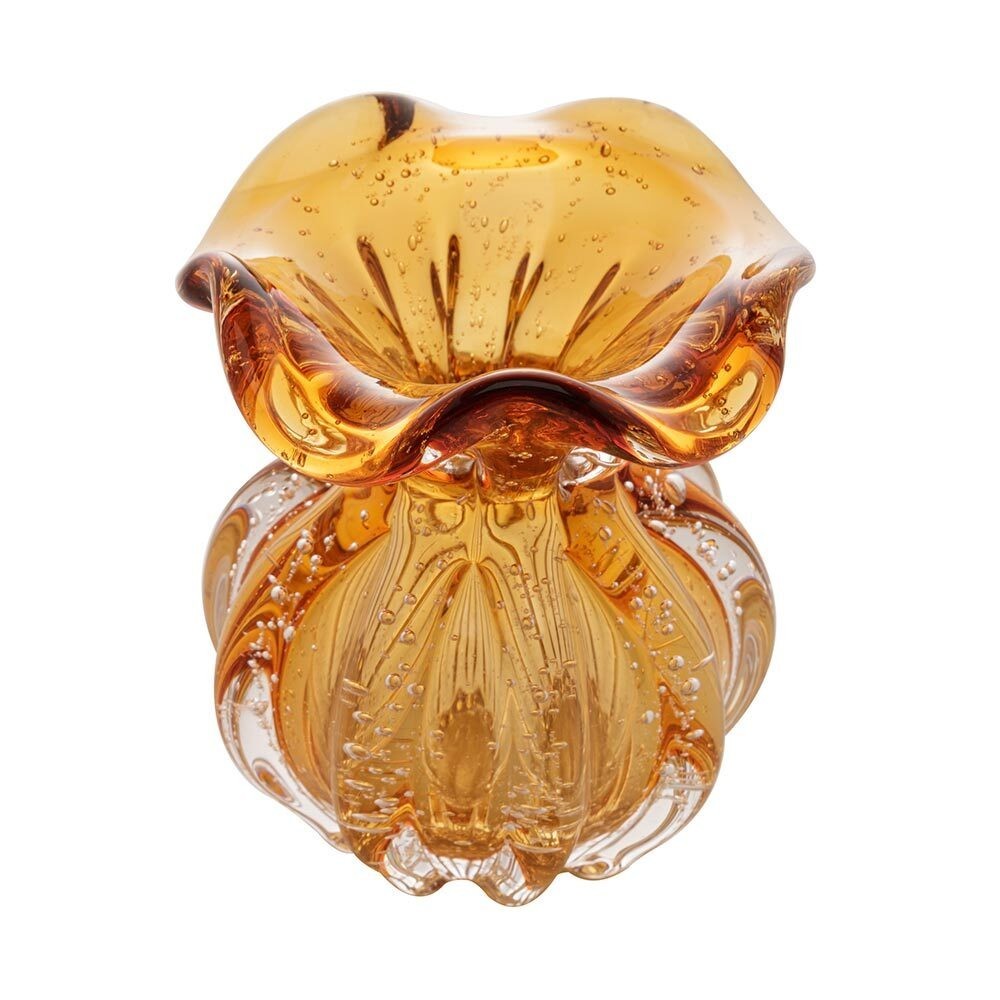 Vaso Murano Âmbar em Vidro Artesanal de Luxo | Alma & Casa