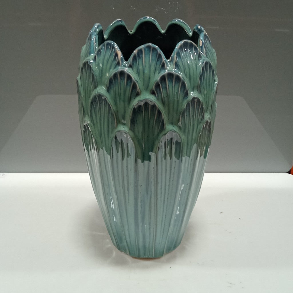 Vaso Azul em Cerâmica – Decoração Sofisticada | Alma & Casa
