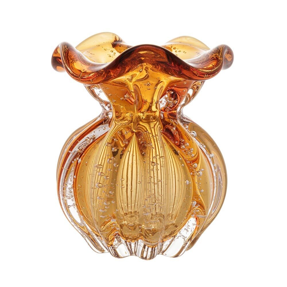 Vaso Murano Âmbar em Vidro Artesanal de Luxo | Alma & Casa