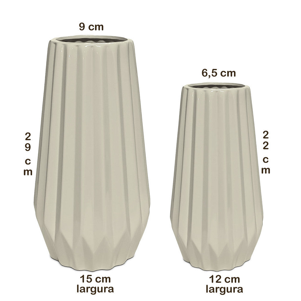 Par de Vasos Diamante em Cerâmica Contemporânea | Alma & Casa