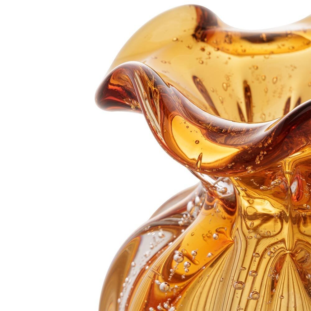 Vaso Murano Âmbar em Vidro Artesanal de Luxo | Alma & Casa