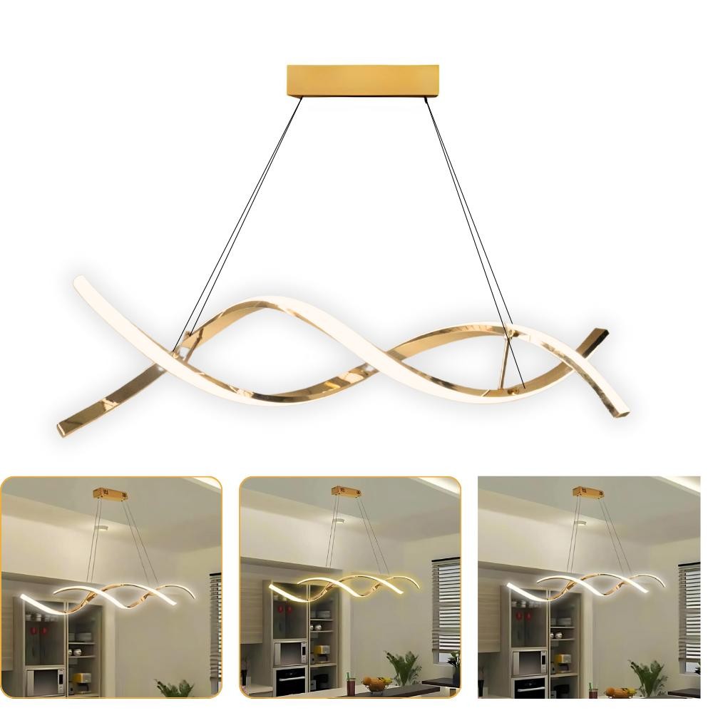 Lustre Pendente Espiral LED – Escultura de Luz | Alma & Casa
