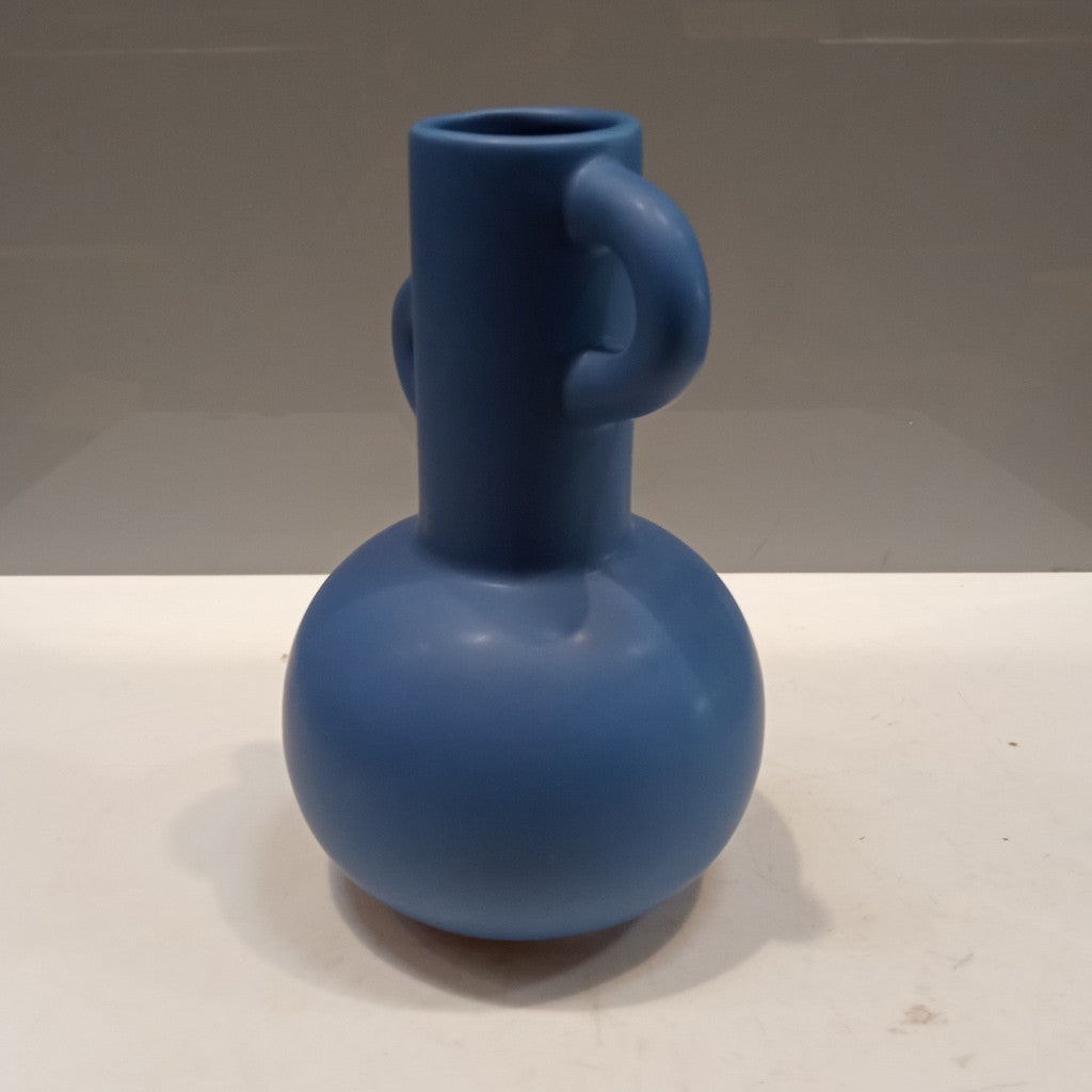 Vaso Decorativo em Cerâmica Azul Elegante | Alma & Casa